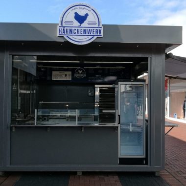 Verkaufskiosk Container Foodcontainer Imbissstand Imbiss Grillstand Hähnchen Stand Broiler